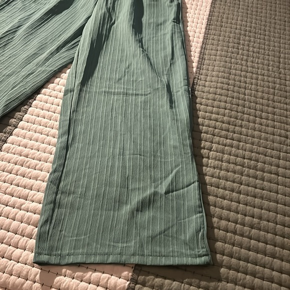 Solid Shirred Waist Wide Leg Pants, Elegant Pants For Spring & Fall - Picture 3 of 6